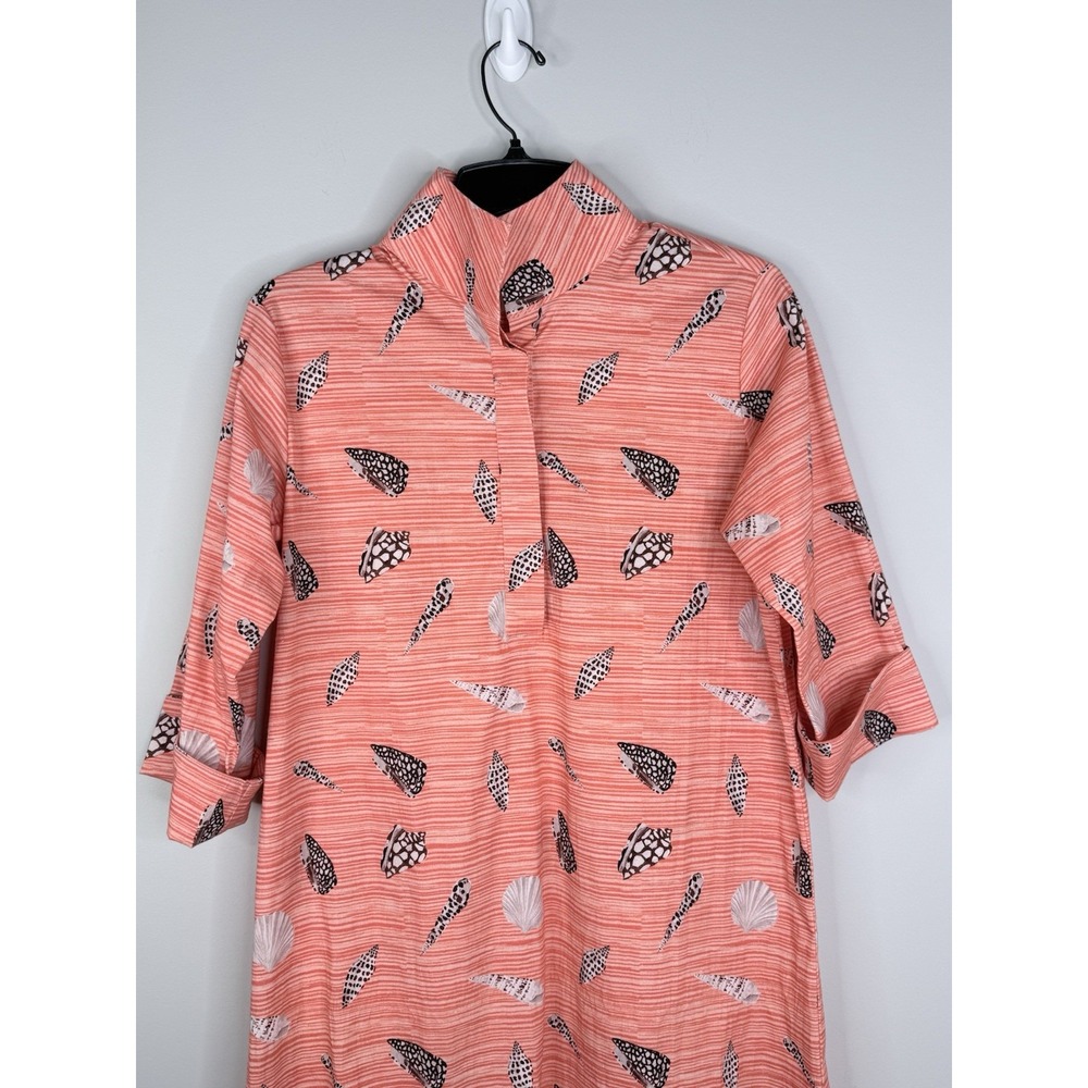 Holly Shae Arden Mini Dress in Coral Shell Grasscloth XS/S Coastal Beach Resort - Picture 3 of 7
